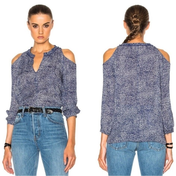 Derek Lam 10 Crosby Floral Silk Cotton Cold Shoulder Blouse Size 2 - Picture 13 of 13